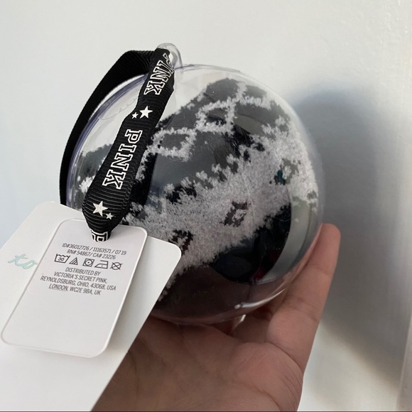 Pink Victoria’s Secret fuzzy sock ornament gift - Picture 6 of 7